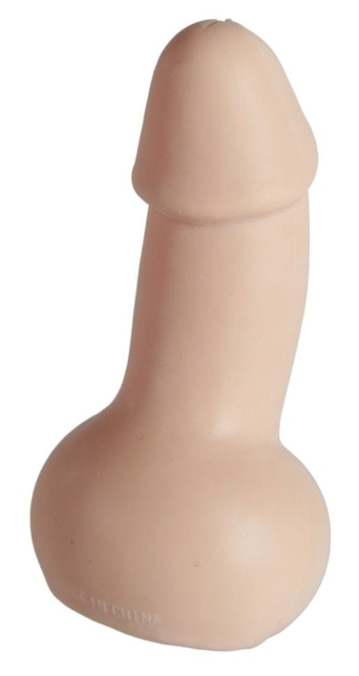 Minge antistres penis cu testicule, moale, 13 cm, culoarea pielii – cadou obraznic pentru relaxare - imagine 2