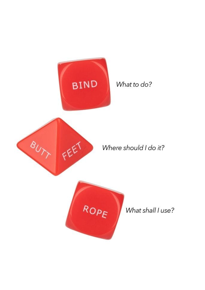 Zaruri BDSM CalExotics – joc erotic cu 3 zaruri acrilice pentru fantezii bondage - imagine 3